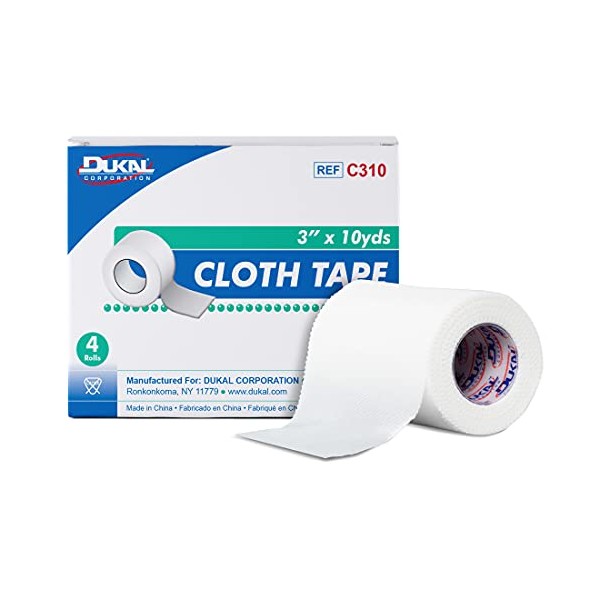 Dukal Tape, Cloth, Non Sterile, 3" x 10 yd. (Pack of 48)