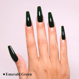 Imtiti Green Gel Nail Polish, Emerald Green Gel Polish High Gloss Soak Off UV LED Nail Gel Polish Autumn Winter Gel Polish Nail Art Manicure Salon DIY Design Gel Nail Kit 10ML
