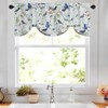VOGOL Tie Up Blue Bird Kitchen Curtains, Floral Printed Pattern