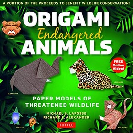 Origami Endangered Animals Kit: Paper Models of Threatened Wildlife [Includes Instruction Book with Conservation Notes, 48 Sheets of Origami Paper, FREE Online Video!]