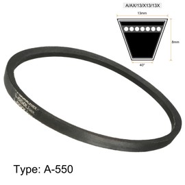 TA-VIGOR A550 V-Belt 550mm Inner Girth 13mm Width 8mm Thickness Rubber Drive Belt, Power Transmission V-Belt Replacement for Lawn Mowers, Drill Press, Tractors, Bandsaws