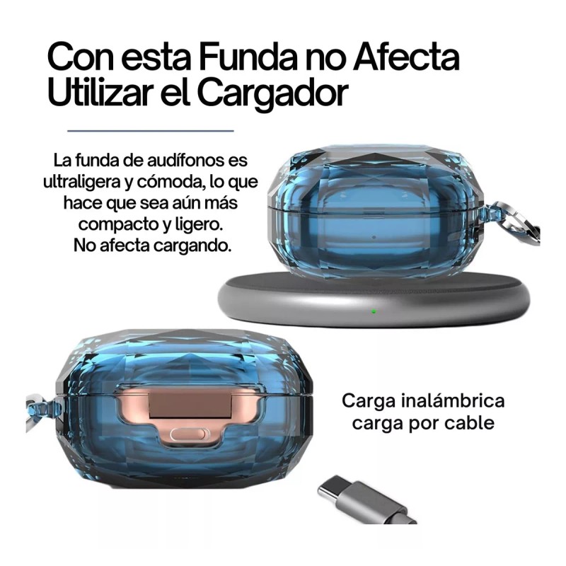 Universo en Linea Funda Audifonos Inalambricos Elegante Llavero + Pluma