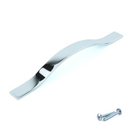 M4TEC Bar Handle Furniture Handle Bedroom Cabinet Door Kitchen Cabinet Bow Handle Polished Chrome L8 Series: 128mm BA