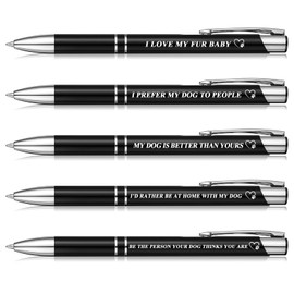 Patelai 5 Pcs Dog Ballpoint Pens Dog Pen Set Christmas Dog Lovers Gifts Funny Dog Quotes Novelty Pens Dog Owner Gifts Dog Stationery for Women Friends Colleagues Office Desk Birthday Gift Accessories