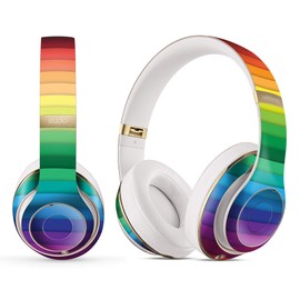 DesignSkinz - Compatible with Beats Studio Pro - Skin Decal Protective Scratch Resistant Vinyl Wrap - Rainbow Striped