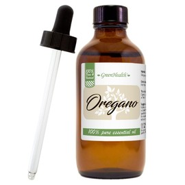 Aceite esencial de orégano – 4 fl oz (4.0 fl oz) botella de vidrio ámbar con cuentagotas de vidrio – Aceite esencial 100% puro – GreenHealth