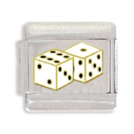 Clearly Charming Dice Italian Charm Bracelet Link