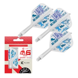 Target Japan Rising Sun K Flex Dart Flights and Shaft System, No.6 | Pack of 3 Kflex All In One Flight, Haruki Muramatsu Accessories | K-Flex Dart Stem - Short
