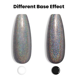 RARJSM Holographic Gel Nail Polish Grey Gorgeous Glossy Soak off Nail Gel with Glitter Mermaid Unicorn Effect Lamp Curing Required for Nail Art Design Manicure Salon DIY at Home