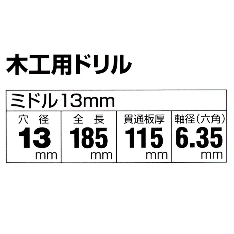 Bigman Woodworking Middle Drill 0.5 inches (13.0 mm)