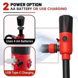 PUMPTOR Portable Fuel Transfer Pump - Battery Operated & USB Charging Electric Gas Pump For 5 Gallon Gas Can Pump with Hand Nozzle, 51 Inch Hose
