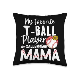 Tball Mom - Baseball Essentials Mama Game Day T-Ball Apparel Throw Pillow