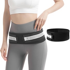 Matreeglam Pelvic Belt Postpartum for Women, Abdominal Belt After Surgery Belly Band Pregnancy Postpartum Belt to Support the Abdomen Postnatal (Black) (XL (140 cm)