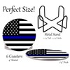 Thin Blue Line Police Officers Round Coasters Set of 6
