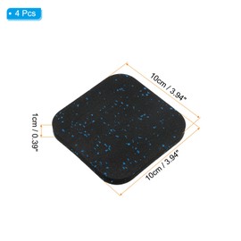 PATIKIL Treadmill Mat, 4 Pcs Exercise Equipment Mat Noise Reduction for Floor Protection, Washing Machine Pads, Anti Vibration Rubber Mats for Bike, Black/Blue