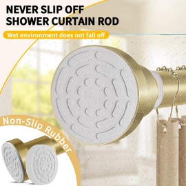 ZYRW Shower Curtain Rod 36-68 Inches (3-5.6ft) Non Rust Adjustable Shower Rod Spring Tension Non Slip No Drilling Stainless Steel Shower Rods for Bathroom Window