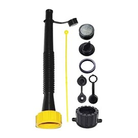 KP KOOL PRODUCTS Gas Can Spout - Gas Can Long Flexible Nozzle | Screw Collar Cap (Coarse & Fine Thread-Fits Most Cans) with Vent Cap, Gas Can Strainer, Durable Gasket & Spout Cover - Pack 1