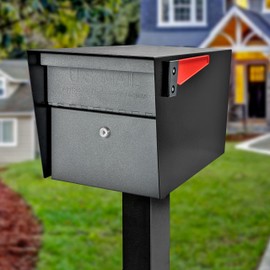 Mail Boss 7521 Mail Manager Locking Mailbox, Large, Black & Granite