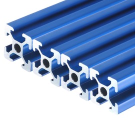 uxcell 4 Pcs t Slot 2020 Aluminum Extrusion Profile 450mm 17.7 inch, European Standard Anodized Blue Linear Rail Extrusion Frame for 3D Printer, CNC Machine