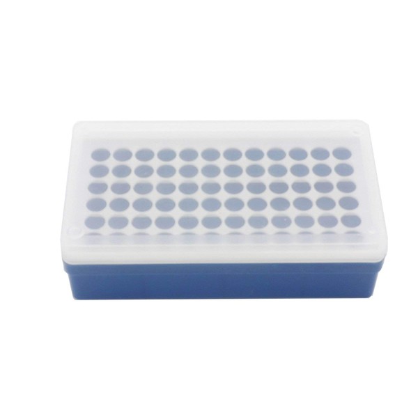 Rechteckiges Reagenzglasgestell, 72 Slots, aus Kunststoff, 1,5 / 0,2 ml
