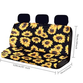 Forchrinse Rainbow Dog Paw Print Car Seat Cover,Auto Back Seat Cover Rear Bench Seat Cover Fit Most Vehicles SUV Sedan,Set of 2