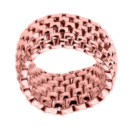 Citerna Rose Gold Plated Silver Stretch Mesh Ring - Size P