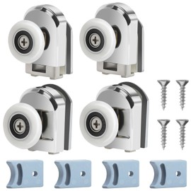 Cokritsm Shower Door Rollers, 25 mm, Shower Cubicle Rollers, 4 Pieces Replacement Rollers for Shower Doors, Replacement Parts for Bathroom, Glass Doors, 4-6 mm