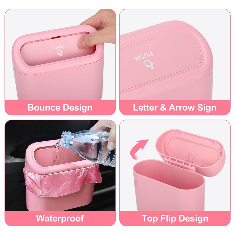 JOYSKY Car Trash Can Mini Trash Can Foldable Car Trash