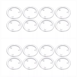 Langley Empire Candle 16pc Beveled 5" Round Coaster Glass Candle Holder Plate Clear Transparent Pillar