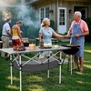 Giantex Folding Camping Table, Portable Picnic Table w/Aluminum Roll-up Tabletop