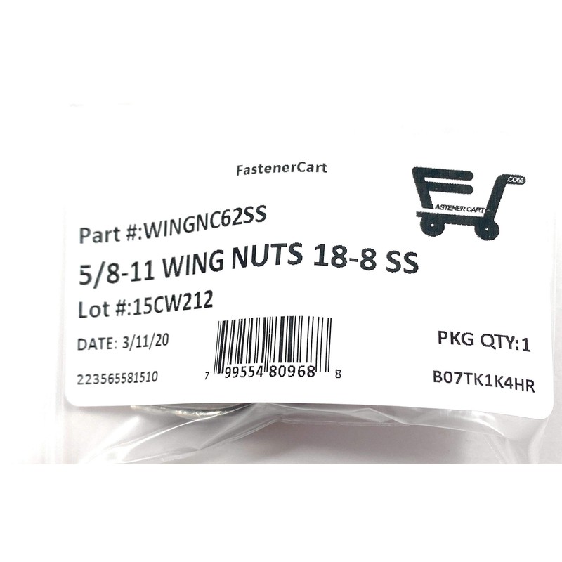 5/8-11 Stainless Steel Wing Nuts 5/8-11 Butterfly Nuts 18-8 Stainless