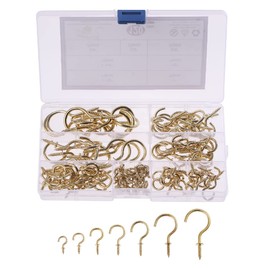 waves 120pcs Screw Hooks 7 Types Ceiling Hooks Wall Hooks Hanging with Case