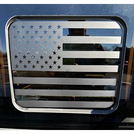 Xinghe for Ford F150 F250 F350 2015-2023, Rear Middle Window American Flag Decals, Matte Black USA Flag Decal for Truck Back Sliding Window, USA Flag Decal for Truck
