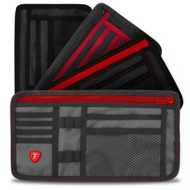 Firestone - Paquete de 2 organizadores de visera para coche | Organizador de coche de 8 compartimentos para visera | Organizador de coche y camión con soporte y ranuras para anteojos de sol, licencia,
