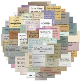 Bible Waterproof Sticker Set Gift for Teenagers Adults Jesus Christian Vinyl Sticker Decoration for Car Motorcycles Bicycle Skateboard Snowboard Luggage Laptop Scrapbook Car Suitcase 50 Pieces