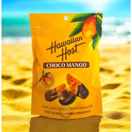 Hawaiian Host Choco Mango – Dark Chocolate Dipped Dried Mango Slices – Tropical
