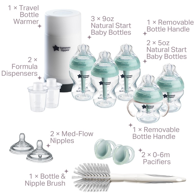 Tommee Tippee Advanced Anti-Colic 14 Piece Baby Bottle, Travel Bottle