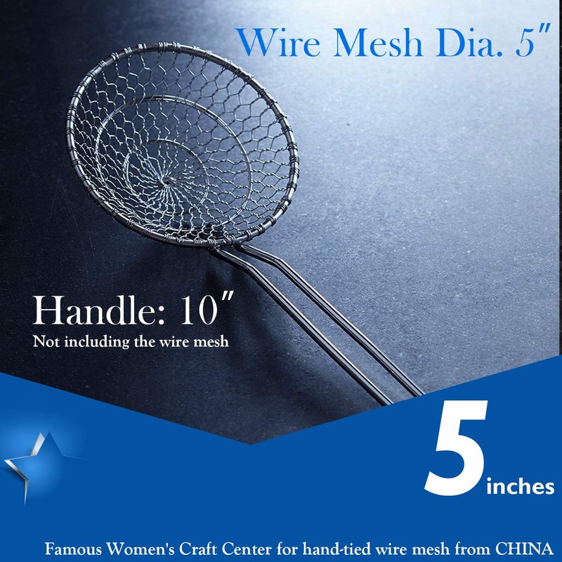 Hicook Stainless Steel Kitchen Spider Strainer Skimmer Ladle Food Dumpling