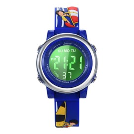 Watch for Boys 3-12, Kids Digital Sports Waterproof 3D Cartoon Outdoor LED Electrical Watches for Kid Gifts with Luminous Alarm Stopwatch Toddler Wristwatch for 3-12 Year Old Little Child Surf Blue