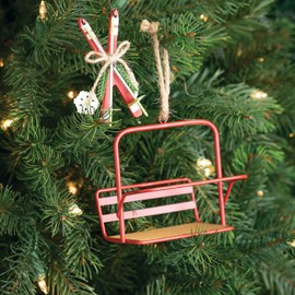 Sullivans Ski Lift Ornament 3.5"H Red - 3.5"L x 3.5"W x 3.5"H