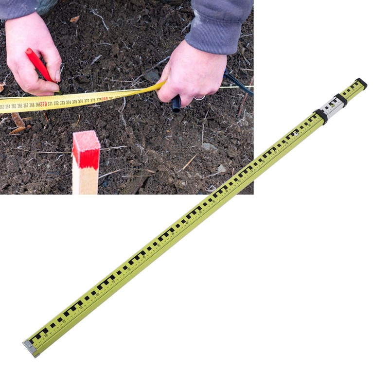 Dual Scale Tower Ruler Double Sided Telescopic Ruler with Bubble