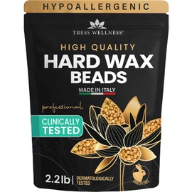 Tress Wellness Wax Beads - Dermatologically Tested - At-Home Kit for Bikini, Brazilian & Full Body - Unscented 2.2 lbs