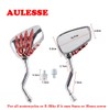 AULESSE 1 Pair Left Right Universal Motorcycle Scooter Chrome Skull