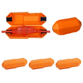 CordSafe Outdoor Extension Cord Safety Cover – Weather resistant, Durable Plug Protector, Indoor & Outdoor Use – Electrical Cord Connection for Holiday and Patio String Lights, Power Tools, Orange 3PK