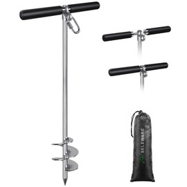 SELEWARE 36" Sand Anchor for Boats, Screw in Boat Anchor for Shallow Water, Jet Ski Anchor, Stainless Steel Boat Beach Anchor for Securing Pontoon Boats, Jet Skis, Kayaks on Beaches and Sandbars