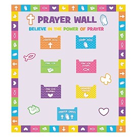 Fun Express Prayer Wall Bulletin Board Set - 134 Pieces - Sunday School and Home Religious Decor