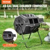 VEVOR Compost Bin, 43-Gal Dual Chamber Composting Tumbler, Large Tumbling