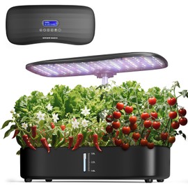 NEEWER Basics Hydroponics Growing System Kit with LED Plant Light/3 Growing Modes/12 Pods/Timer/LCD/Smart Quiet Pump, Touch Light Planter for Herb Garden Vegetables Flowers Indoor Gardening, HGS01