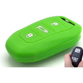 Generisch Nordecco Silikon-Schlsselhlle, passend fr Fiat 600 600e Electric Fiat 2024 2025 3 Tasten Keyless Remote Fob (Mamba Green)