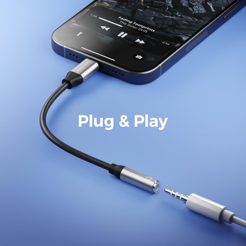 deleyCON USB-C to 3.5 mm Audio Aluminium Adapter - DAC